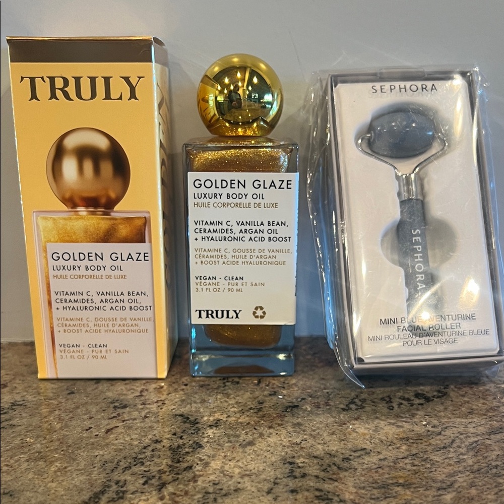 TRULY Golden Glaze Body Oil with Sephora Facial Roller
